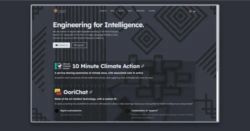 A screenshot of the oori site